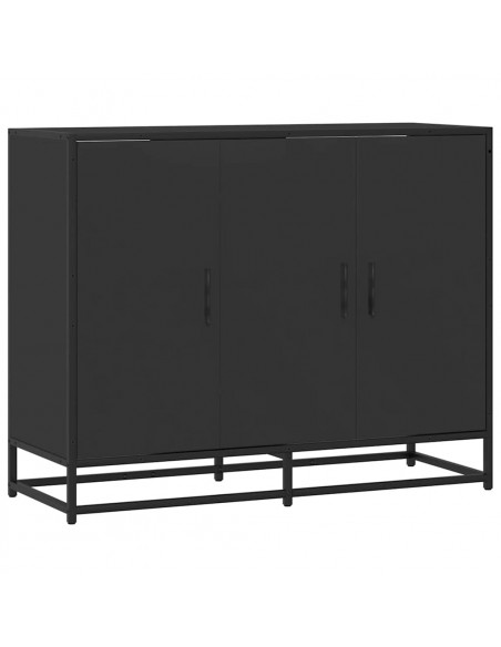 Credenza Nera 94x35x76 cm in Legno Multistrato