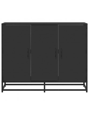 Credenza Nera 94x35x76 cm in Legno Multistrato