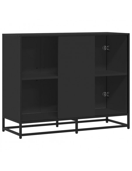Credenza Nera 94x35x76 cm in Legno Multistrato