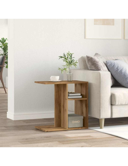 Tavolino Rovere Artigianale 50x30x50 cm Legno Multistrato
