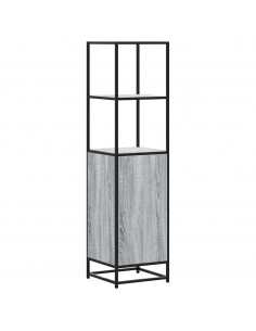 Credenza Grigio Sonoma 35,5x35x139 cm Legno Multistrato Metallo