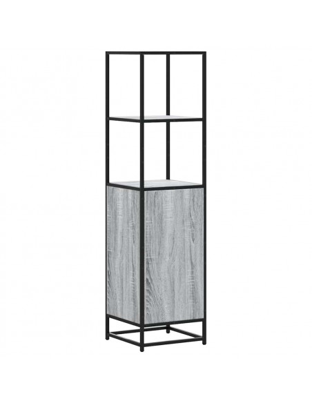 Credenza Grigio Sonoma 35,5x35x139 cm Legno Multistrato Metallo