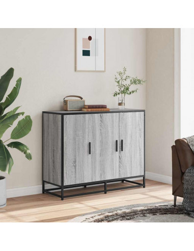 Credenza Grigio Sonoma 94x35x76 cm in Legno Multistrato