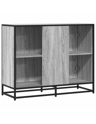 Credenza Grigio Sonoma 94x35x76 cm in Legno Multistrato