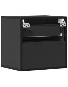 Comodino a Muro Nero 40x31x39,5 cm