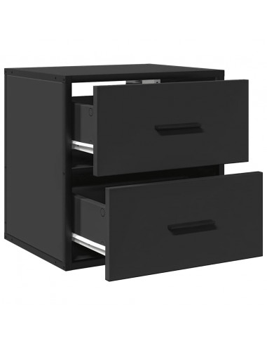 Comodino a Muro Nero 40x31x39,5 cm