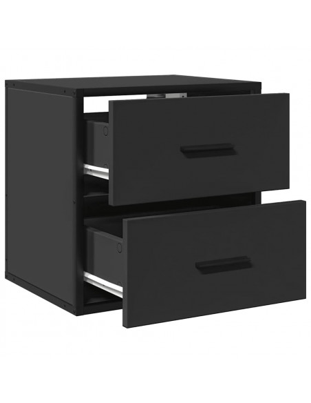 Comodino a Muro Nero 40x31x39,5 cm