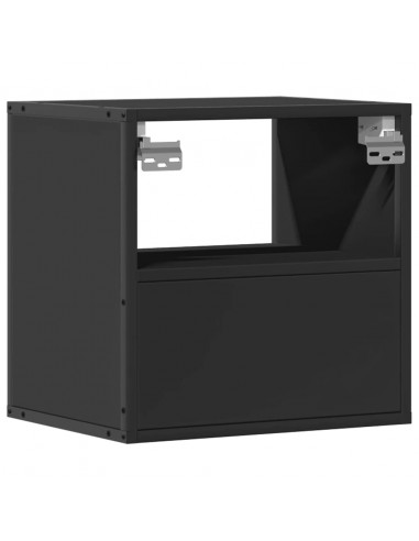 Comodino a Muro Nero 40x31x39,5 cm