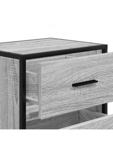 Comodino a Muro Grigio Sonoma 40x31x39,5 cm