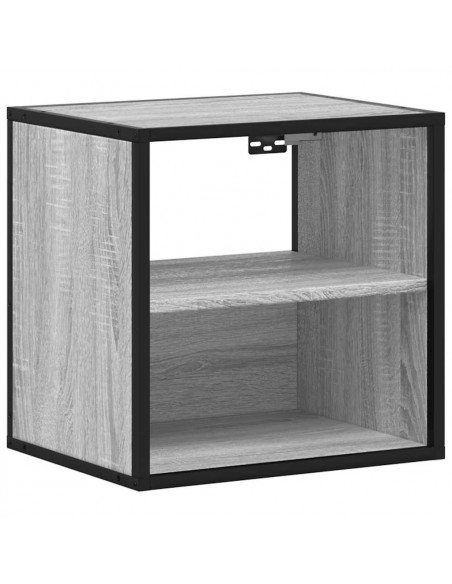 Comodino a Muro Grigio Sonoma 40x31x39,5 cm