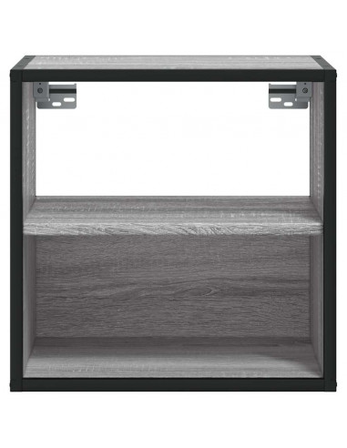 Comodino a Muro Grigio Sonoma 40x31x39,5 cm