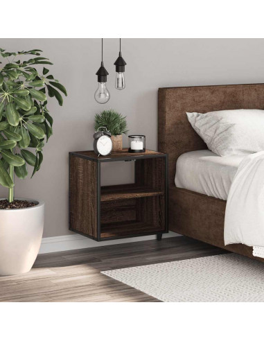 Comodino a Muro Rovere Marrone 40x31x39,5 cm