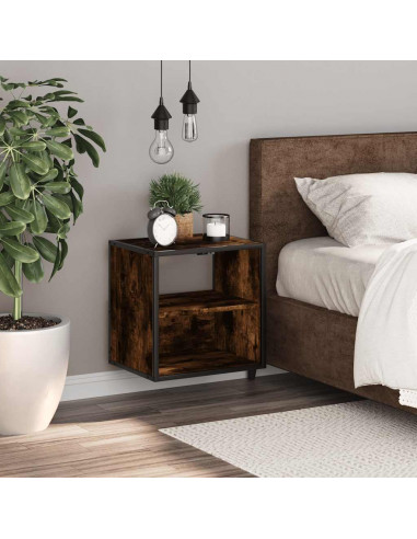 Comodino a Muro Rovere Fumo 40x31x39,5 cm