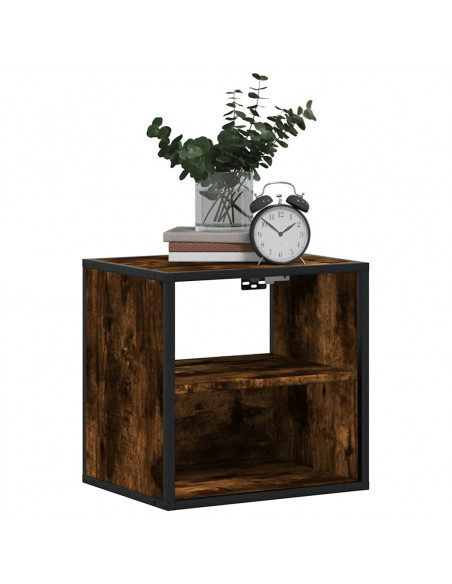 Comodino a Muro Rovere Fumo 40x31x39,5 cm