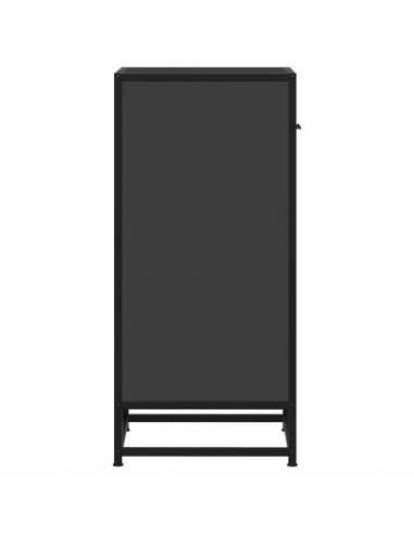 Credenza Rovere Nera 35,5x35x76 cm in Truciolato e Metallo