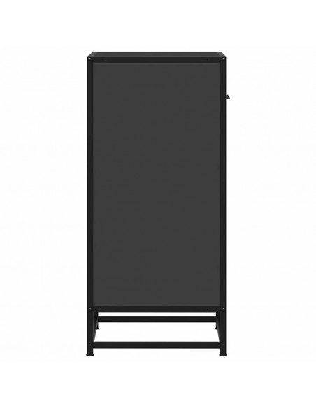 Credenza Rovere Nera 35,5x35x76 cm in Truciolato e Metallo