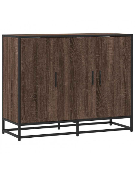 Credenza Rovere Marrone 94x35x76 cm in Legno Multistrato
