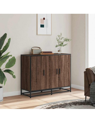 Credenza Rovere Marrone 94x35x76 cm in Legno Multistrato