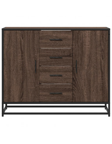 Credenza Rovere Marrone 92x35x76 cm in Legno Multistrato