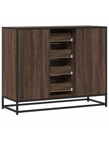 Credenza Rovere Marrone 92x35x76 cm in Legno Multistrato