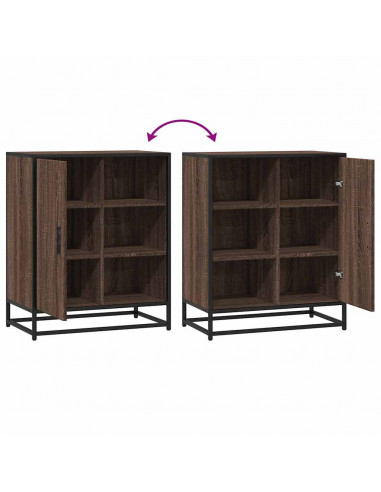 Credenza Rovere Marrone 62x35x76 cm in Legno Multistrato