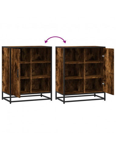 Credenza Rovere Fumo 62x35x76 cm in Legno Multistrato