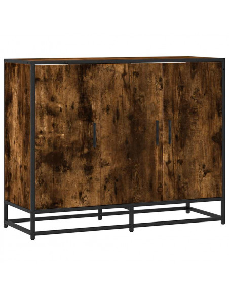 Credenza Rovere Fumo 94x35x76 cm in Legno Multistrato