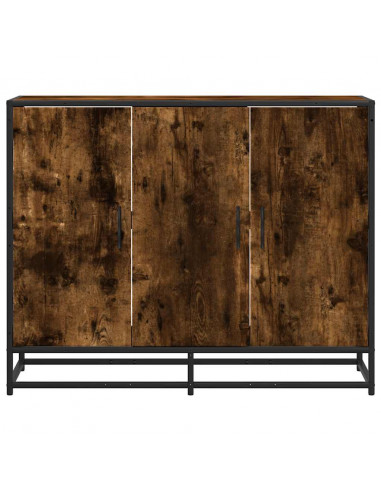 Credenza Rovere Fumo 94x35x76 cm in Legno Multistrato