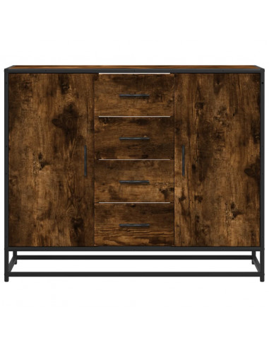 Credenza Rovere Fumo 92x35x76 cm in Legno Multistrato