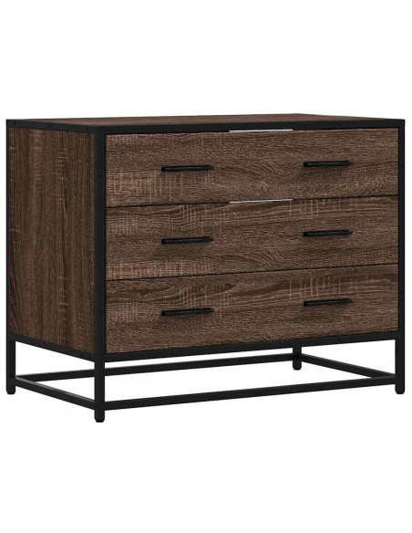 Cassettiera Rovere Marrone 70x41x56 cm in Legno Multistrato