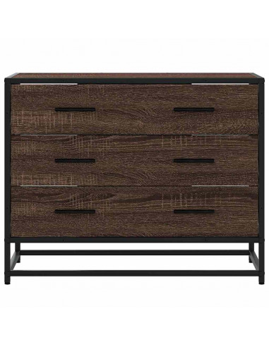 Cassettiera Rovere Marrone 70x41x56 cm in Legno Multistrato