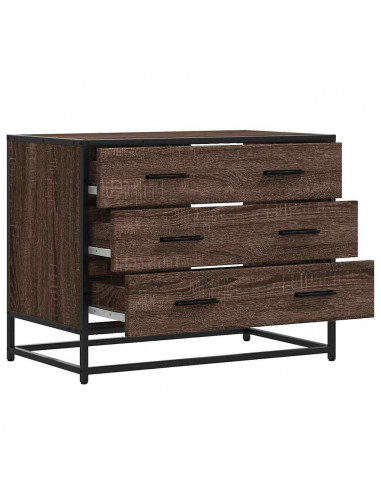 Cassettiera Rovere Marrone 70x41x56 cm in Legno Multistrato