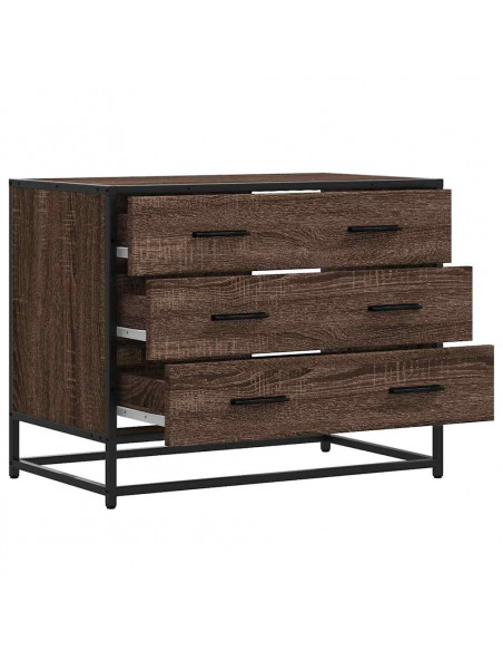 Cassettiera Rovere Marrone 70x41x56 cm in Legno Multistrato