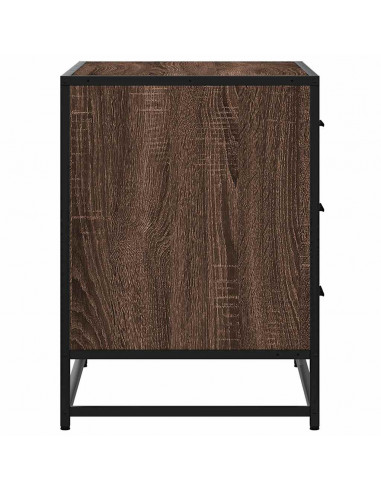 Cassettiera Rovere Marrone 70x41x56 cm in Legno Multistrato