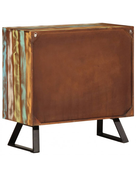 Cassettiera Multicolore 70x35x70 cm Legno Massello di Recupero
