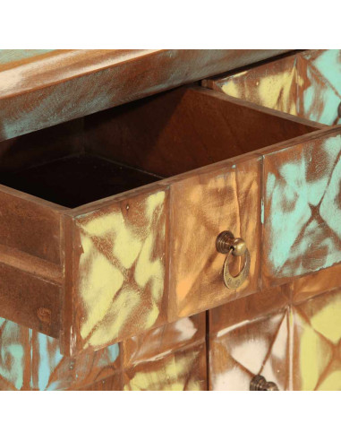 Cassettiera Multicolore 70x35x70 cm Legno Massello di Recupero
