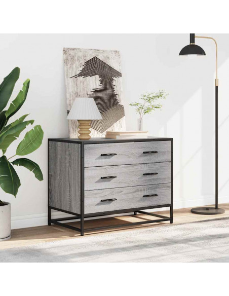 Cassettiera Grigio Sonoma 70x41x56 cm in Legno Multistrato