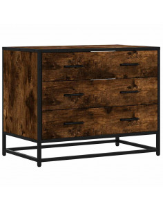 Cassettiera Rovere Fumo 70x41x56 cm in Legno Multistrato