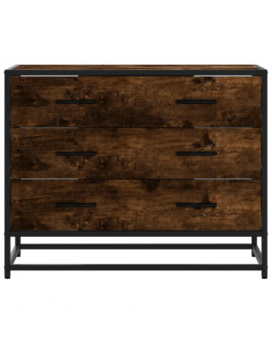 Cassettiera Rovere Fumo 70x41x56 cm in Legno Multistrato