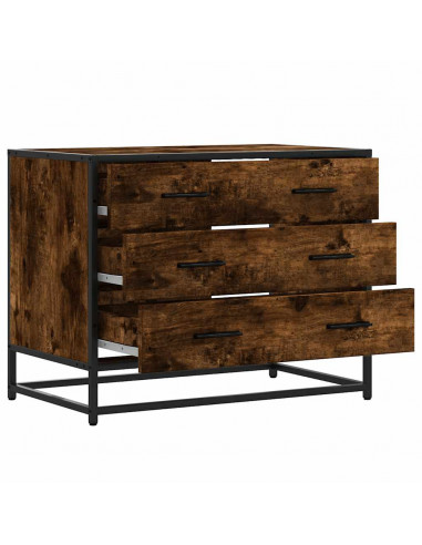 Cassettiera Rovere Fumo 70x41x56 cm in Legno Multistrato