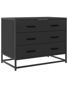 Cassettiera Nera 70x41x56 cm in Legno Multistrato