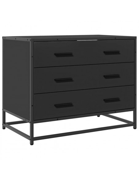 Cassettiera Nera 70x41x56 cm in Legno Multistrato