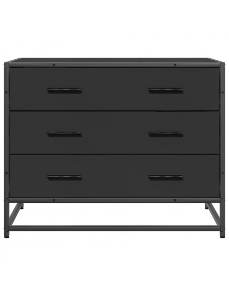 Cassettiera Nera 70x41x56 cm in Legno Multistrato