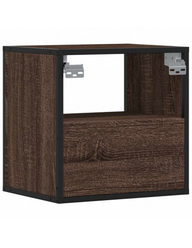 Comodini a Muro 2 pz Rovere Marrone 40x31x39,5 cm