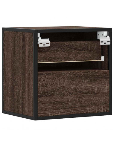 Comodini a Muro 2 pz Rovere Marrone 40x31x39,5 cm