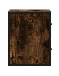 Comodini a Muro 2 pz Rovere Fumo 40x31x39,5 cm