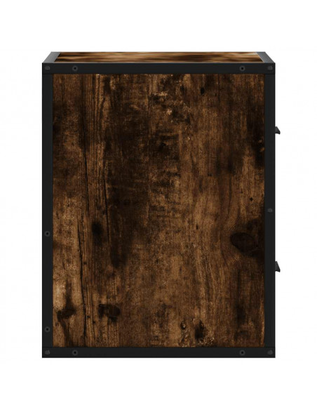Comodini a Muro 2 pz Rovere Fumo 40x31x39,5 cm
