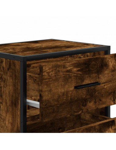 Comodini a Muro 2 pz Rovere Fumo 40x31x39,5 cm