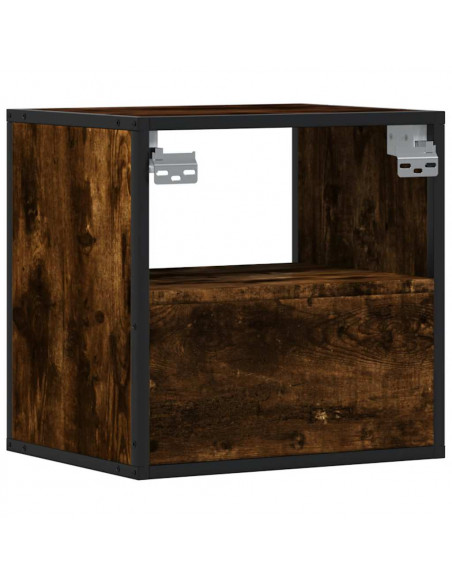 Comodini a Muro 2 pz Rovere Fumo 40x31x39,5 cm