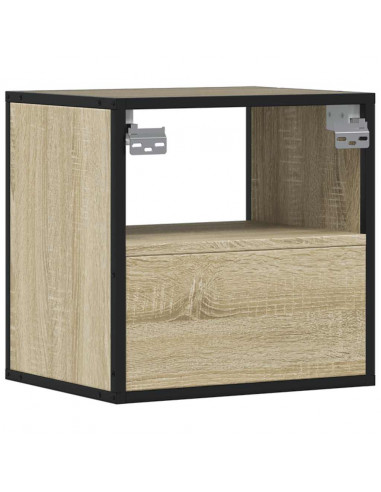 Comodini a Muro 2 pz Rovere Sonoma 40x31x39,5 cm